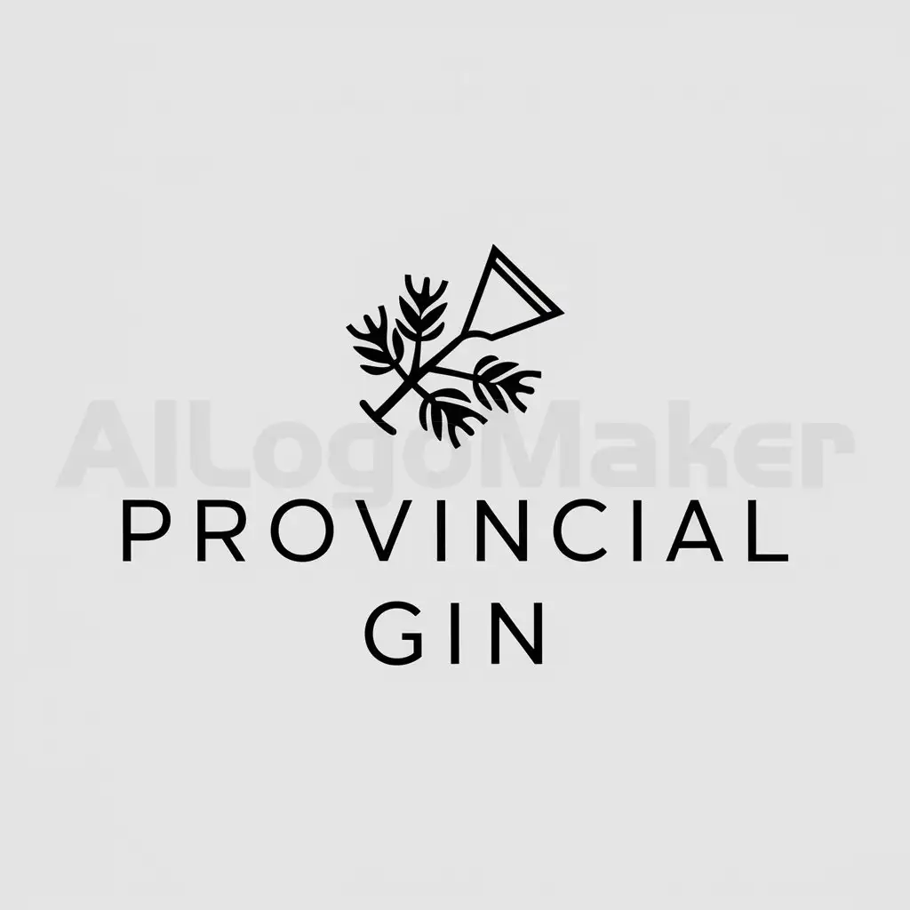 a logo design,with the text "Provincial Gin", main symbol:berries of juniper, cocktail,Minimalistic,clear background
