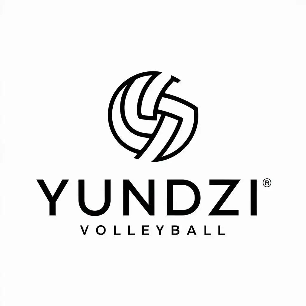 a logo design,with the text "Yundzi", main symbol:4.2 Volleyball Team,Minimalistic,be used in Sports Fitness industry,clear background