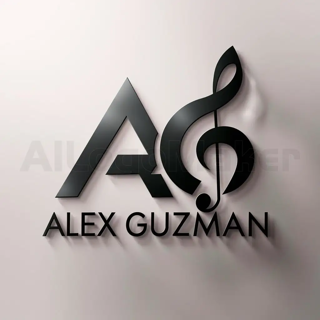 a logo design,with the text "ag", main symbol:I want a logo with music for the name of Alex Guzman,Moderate,clear background
