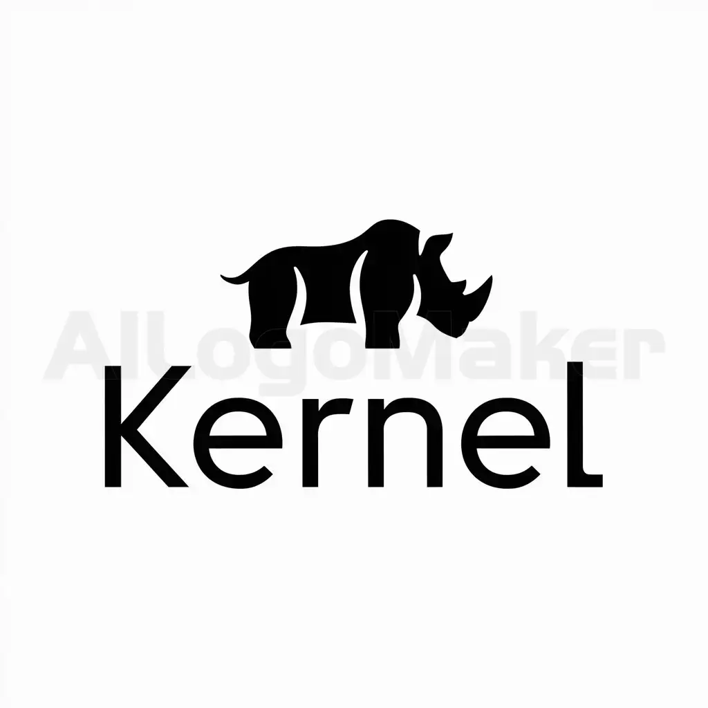 a logo design,with the text "Kernel", main symbol:rinoceronte,Moderate,be used in Finance industry,clear background