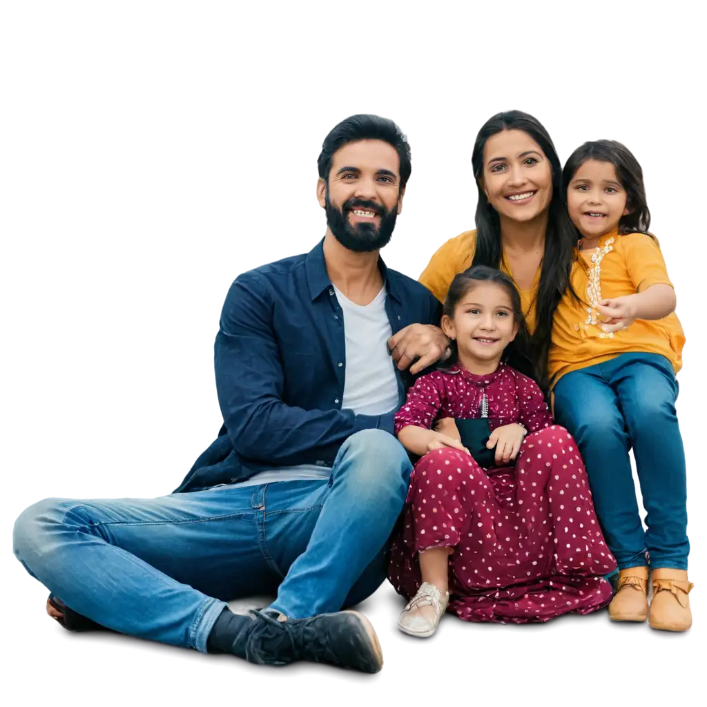 pakistani happy family with two child