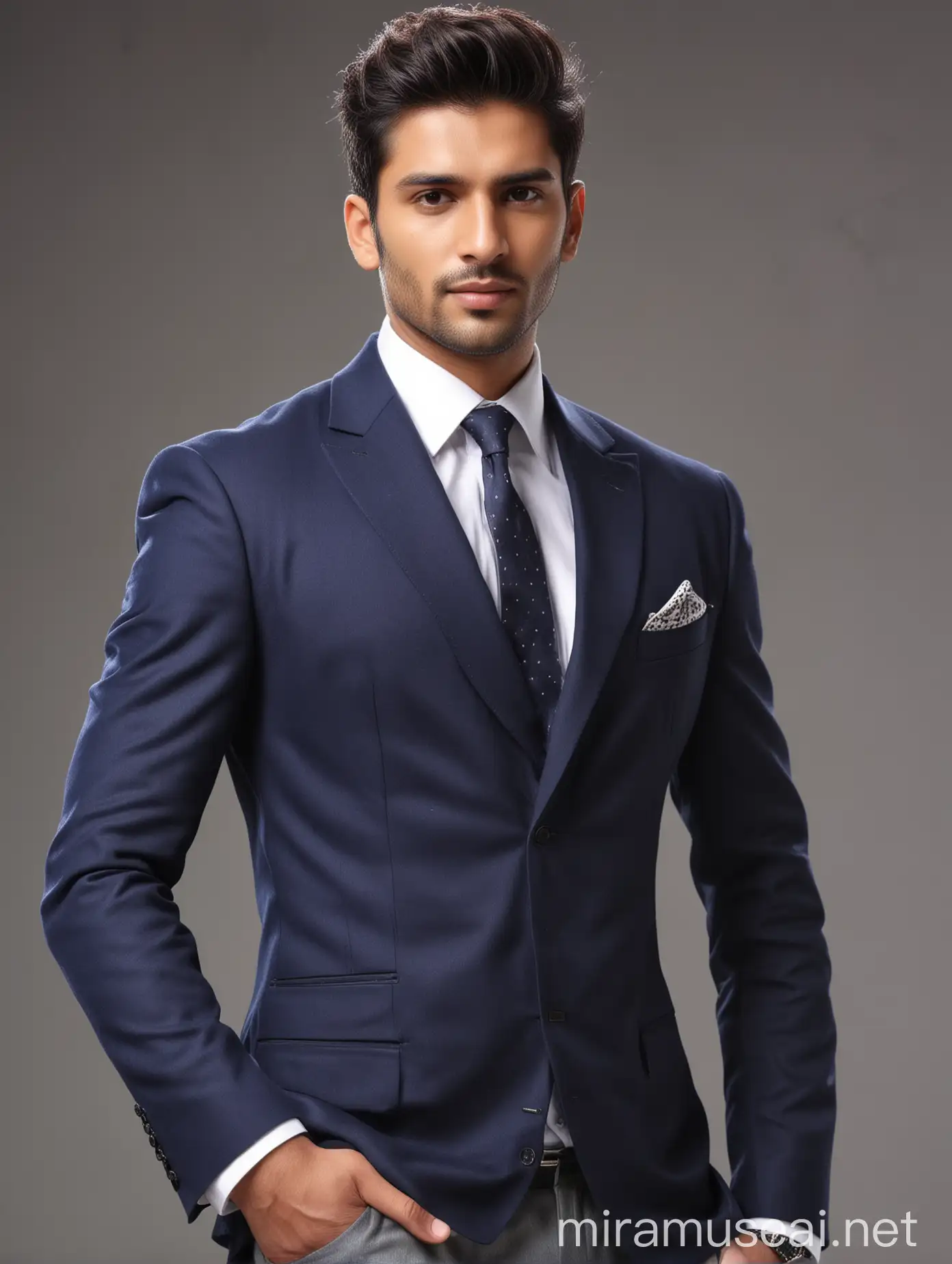 Stylish Handsome Indian Man in Elegant Suit High Definition Portrait Photography