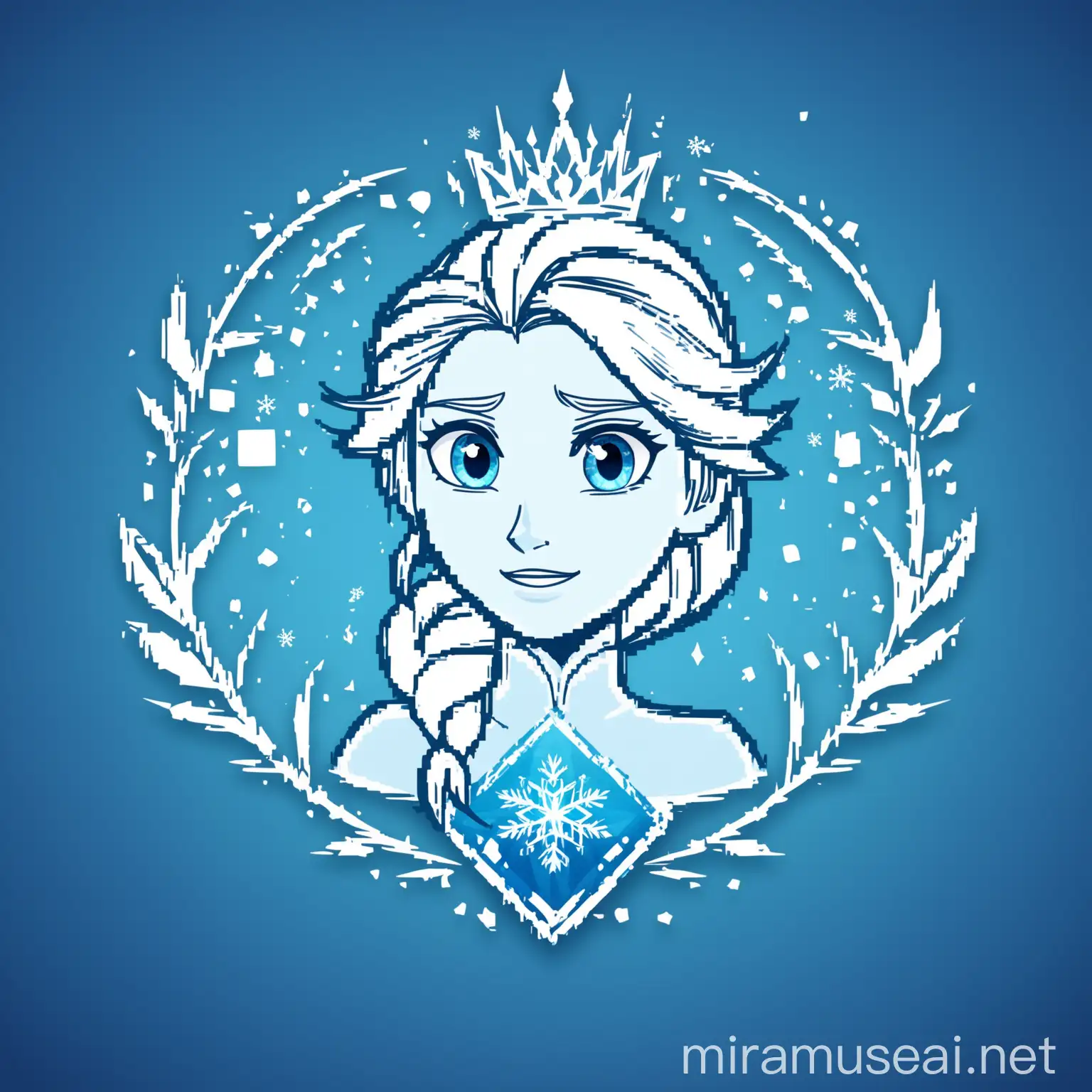 Create a logo with elsa from frozen to developers