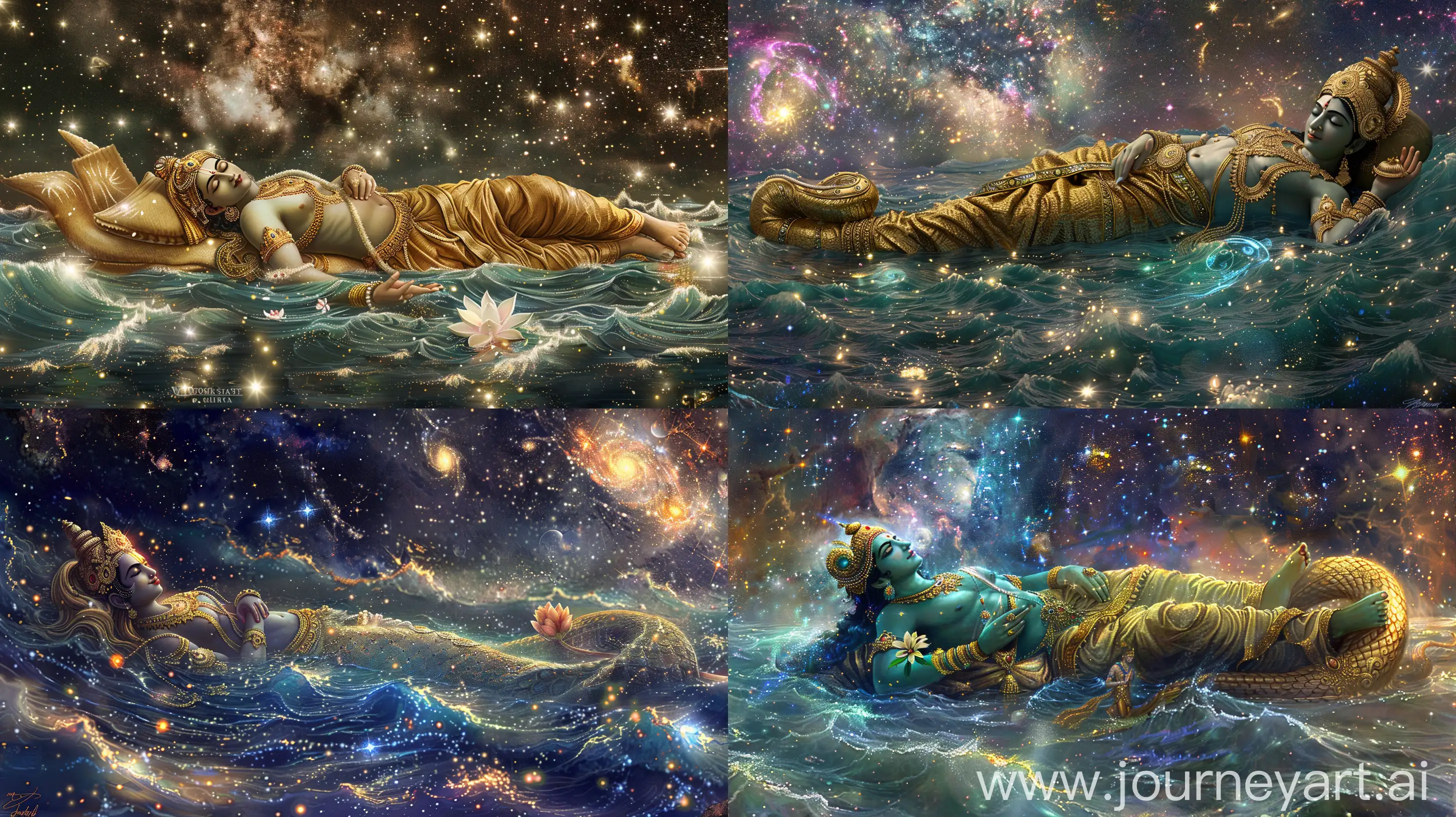 Lord-Vishnu-Sleeping-in-Cosmic-Ocean-with-Shesha-Serpent-and-Starlit-Atmosphere