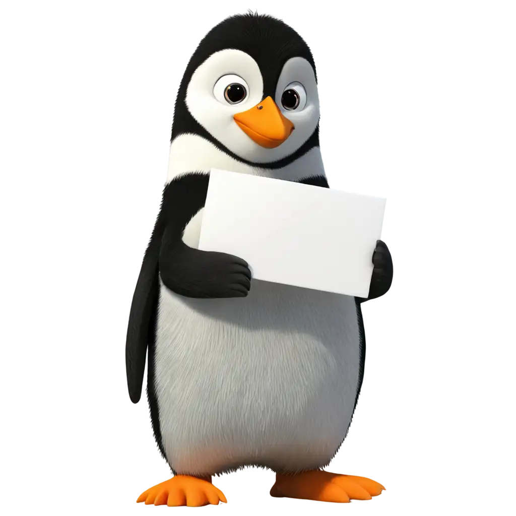 HighQuality-PNG-Penguin-with-White-Nameshield-Clipart-Enhancing-Online-Presence