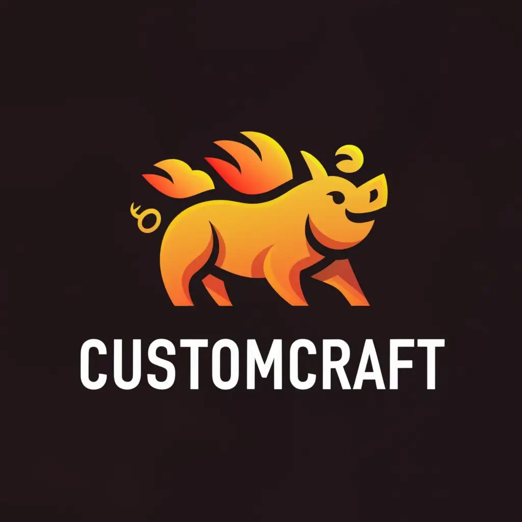 a logo design,with the text "CustomCraft", main symbol:Pig Dragon,Moderate,clear background