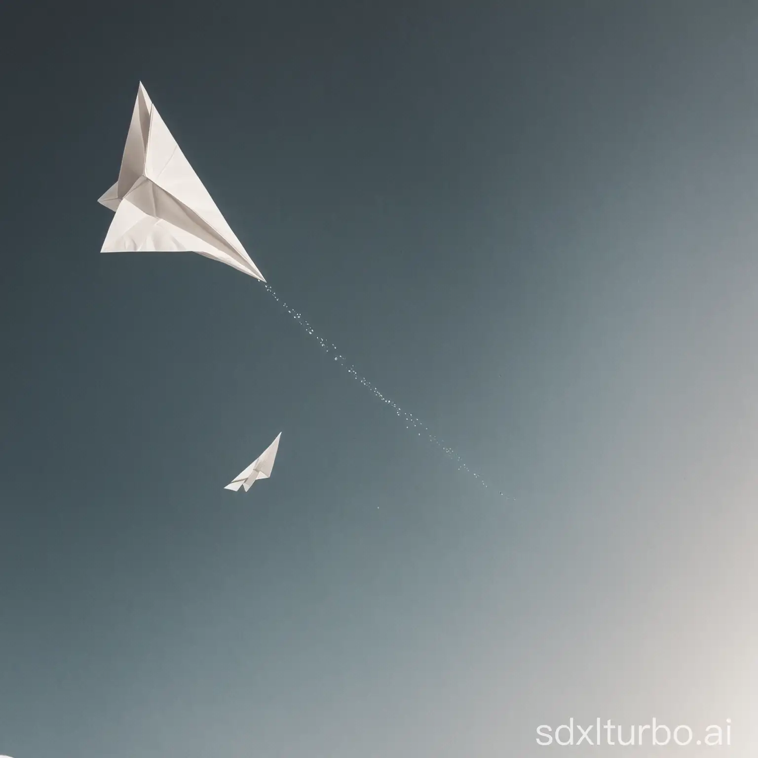 Paper airplanes flying