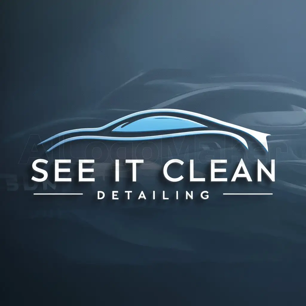 a logo design,with the text " See It Clean Detailing", main symbol:I need a sophisticated and modern logo for my mobile detailing business. The name of the business is See It Clean Detailing.

Key Requirements:
- Color: The logo should predominantly feature the color blue. It should be a sleek and professional shade.
- Style: The logo should be designed in a modern style. It should not be overly complicated or cluttered, but rather clean and appealing to a wide audience.
- Composition: The logo should be a combination of both text and icon. The design should be well-balanced, with the text and the icon complementing each other seamlessly.

Ideal Skills and Experience:
- Experience in logo design, especially for businesses targeting a modern and professional audience.
- Strong color theory knowledge, with an understanding of how to use blue in a way that conveys professionalism and trustworthiness.
- Ability to create a harmonious design that balances text and icon elements effectively.

I'm looking for a freelancer who can bring a unique and creative perspective to this project, while adhering to the specific guidelines provided.
Supported Submission File Types,Moderate,clear background