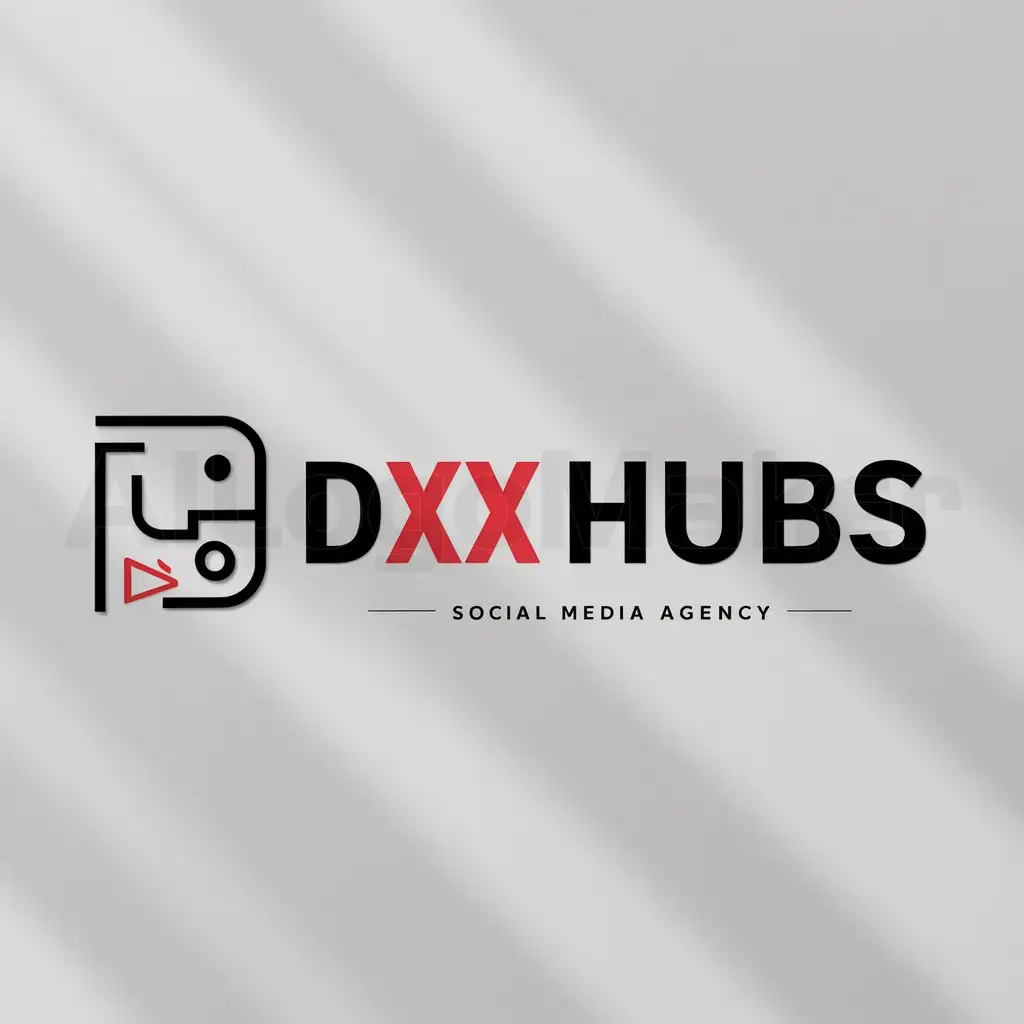 a logo design,with the text "DXXX Hubs", main symbol:Social media,Moderate,be used in Social media agent industry,clear background