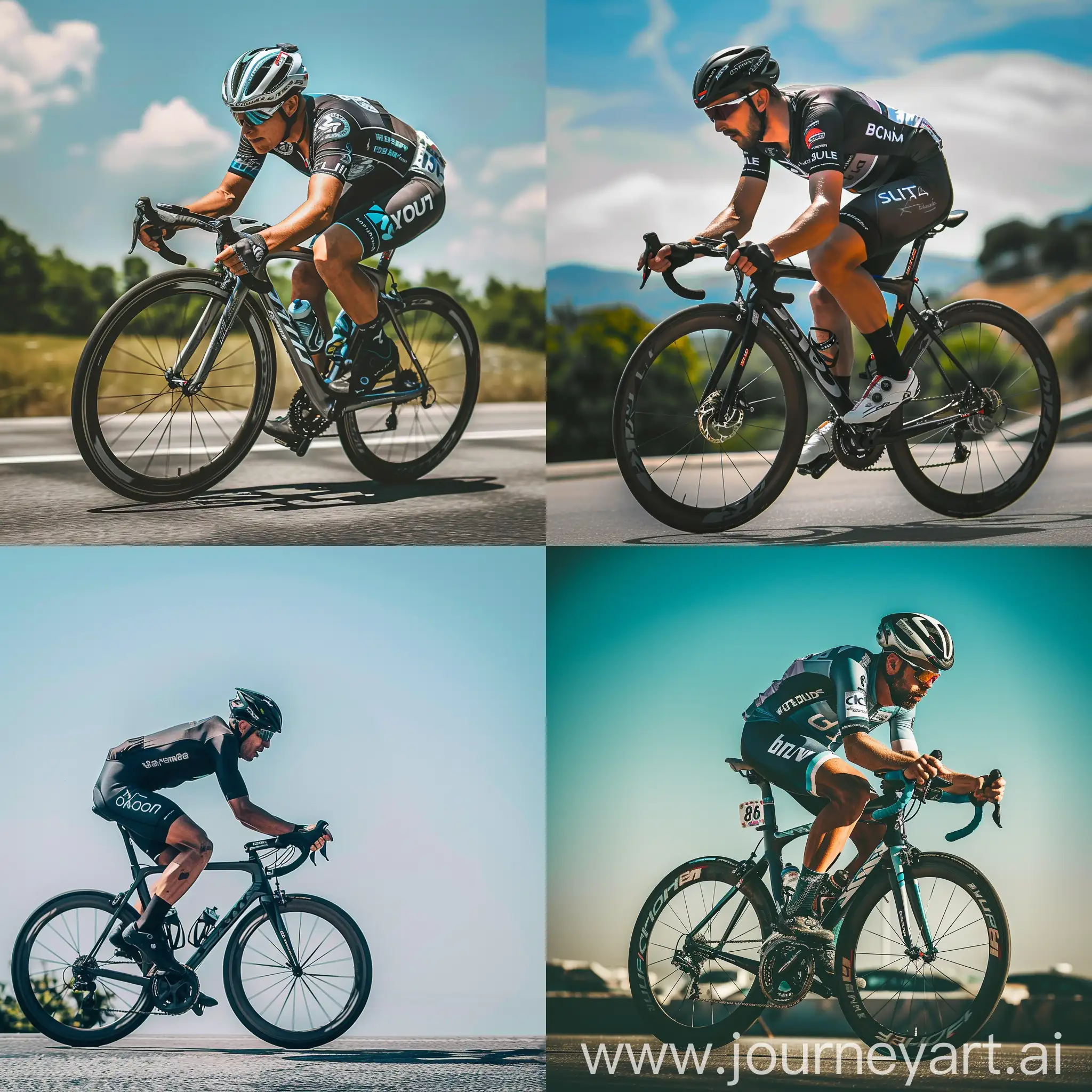 a realistic photo of Frame the shot from the side to highlight the full body of the cyclist, along with the bicycle in action [photo of a professional cyclist training for a race. make the photo the whole body and bicycle.  make the photo from the side] . use this image as an example [https://image.pollinations.ai/prompt/Frame%20the%20shot%20from%20the%20side%20to%20highlight%20the%20full%20body%20of%20the%20cyclist,%20along%20with%20the%20bicycle%20in%20action.%20photo%20of%20a%20professional%20cyclis?nofeed=true&nologo=true] --ar 16:9 --stylize 750 --v6