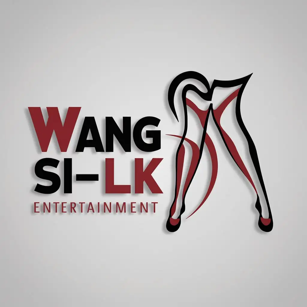 a logo design,with the text "Wang Si-lk", main symbol:pantyhose, contour of sexy girl, Xi'an,Moderate,be used in Entertainment industry,clear background