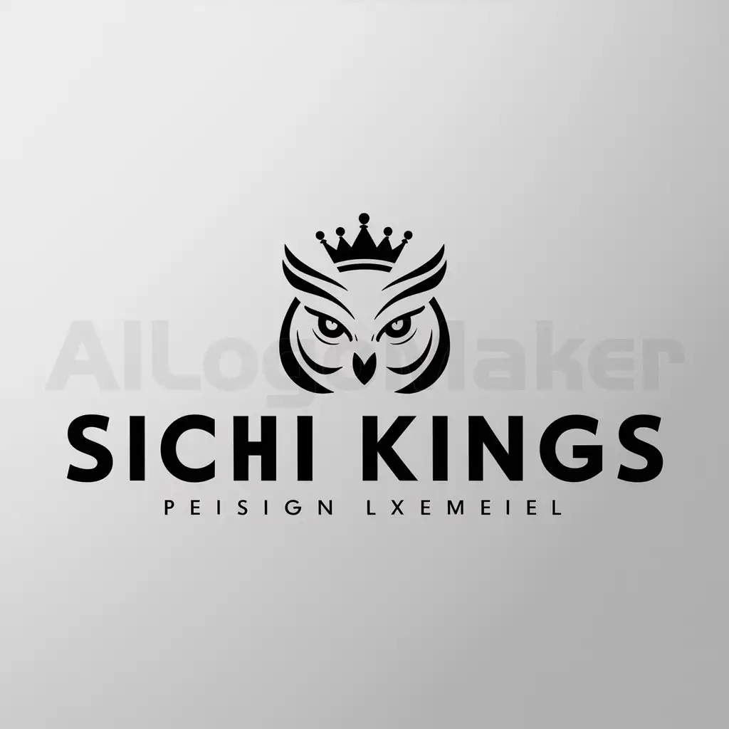 a logo design,with the text "sichi kings", main symbol:owl with a crown,Moderate,clear background
