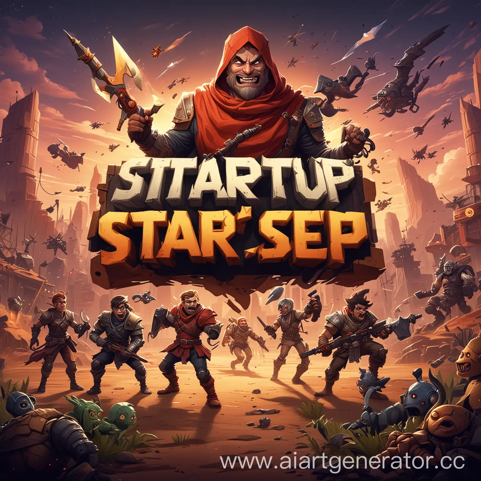 Playful-Hero-Conquering-Enemies-in-Startup-Game-Screen