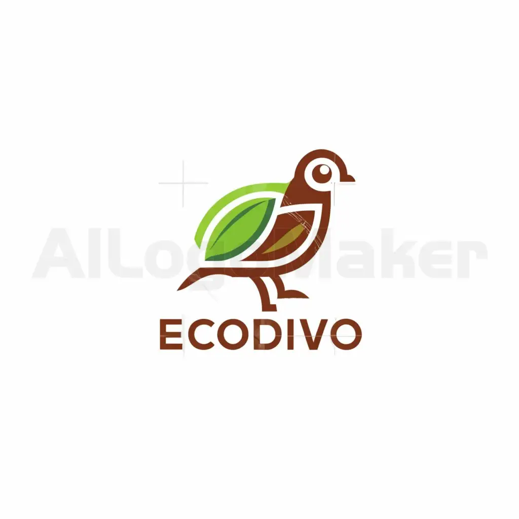 a logo design,with the text "EcoDivo", main symbol:Quail,Moderate,be used in Animals Pets industry,clear background