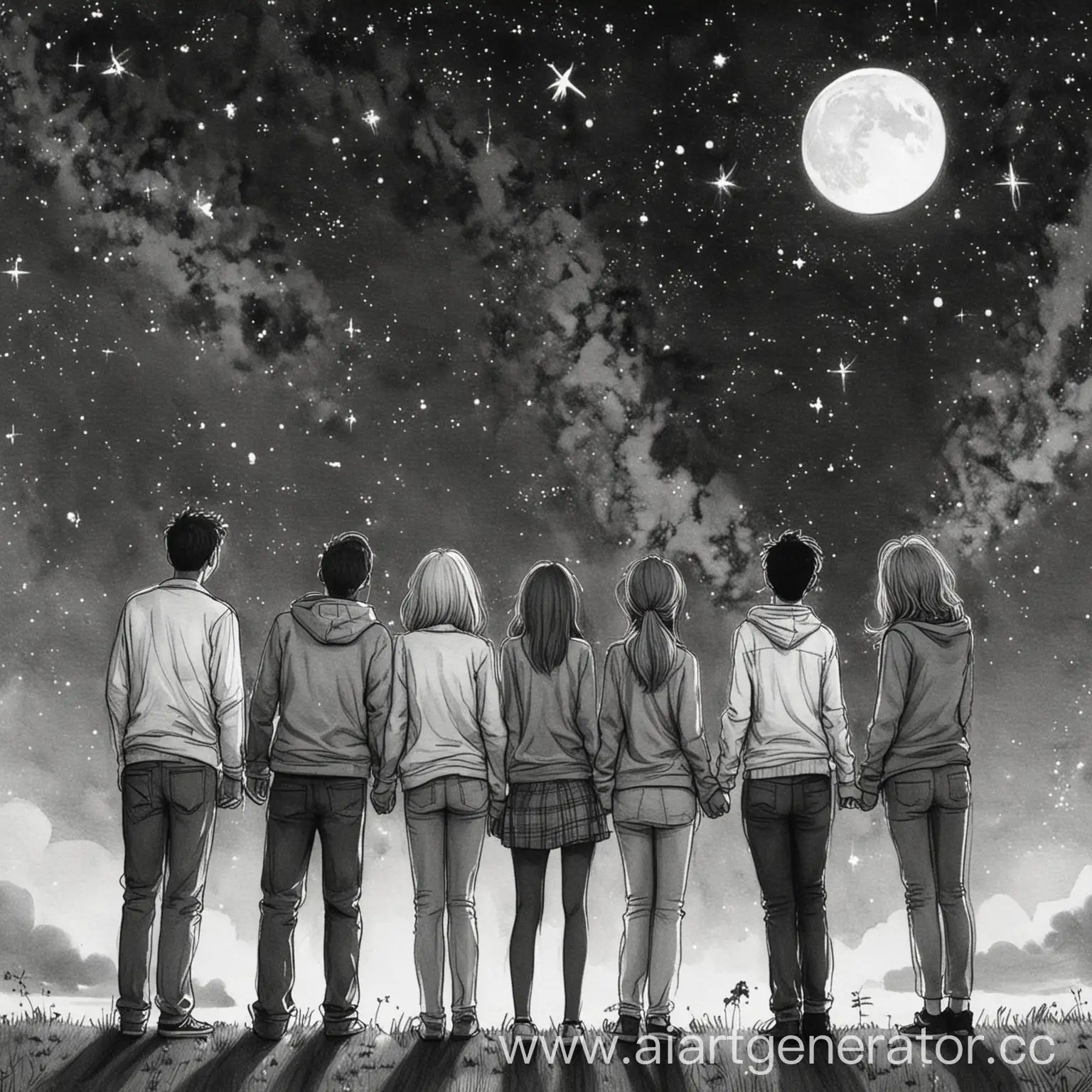 Friends-Stargazing-Under-the-Night-Sky