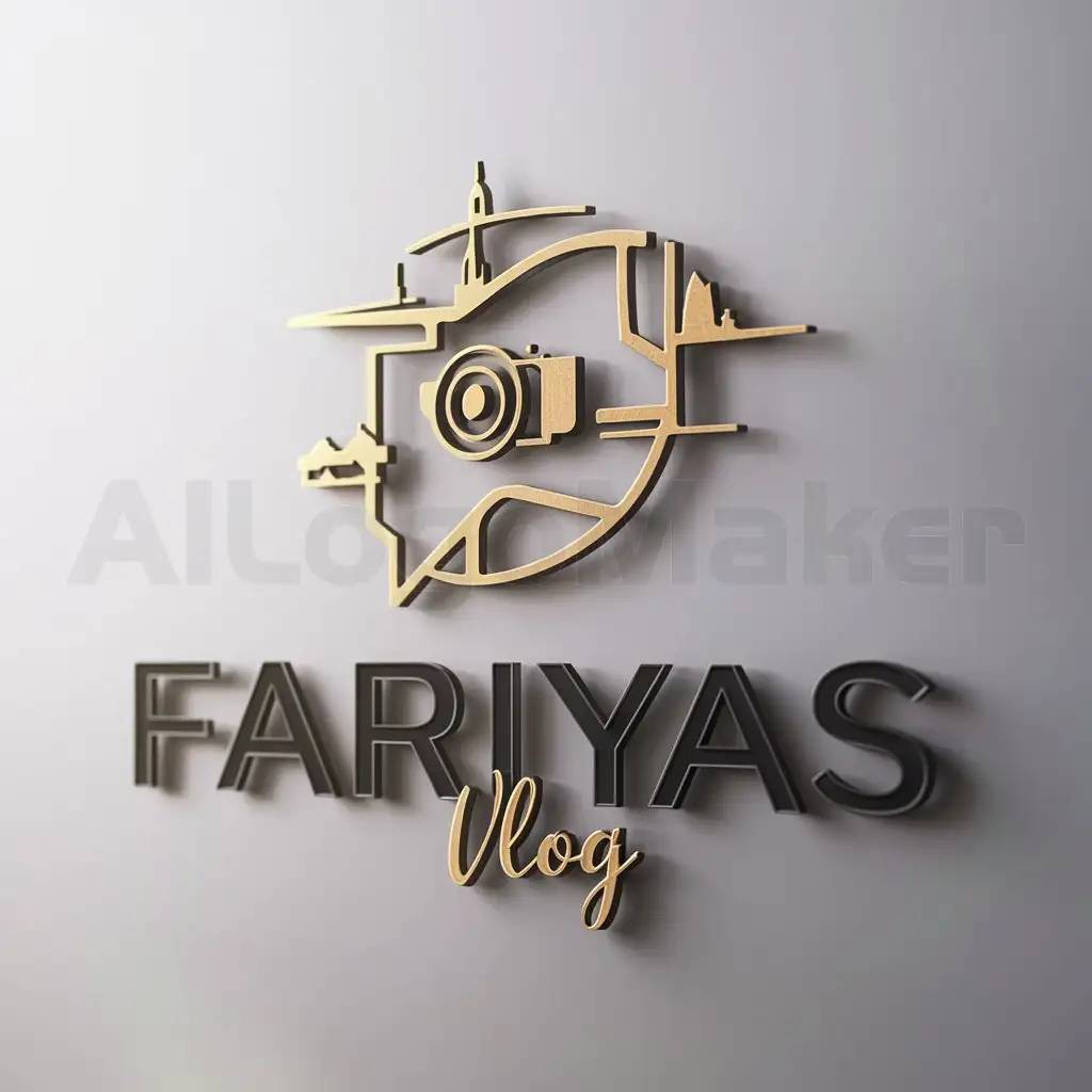 a logo design,with the text "FARIYAS VLOG", main symbol:FARIYAS VLOG,Moderate,be used in Travel industry,clear background