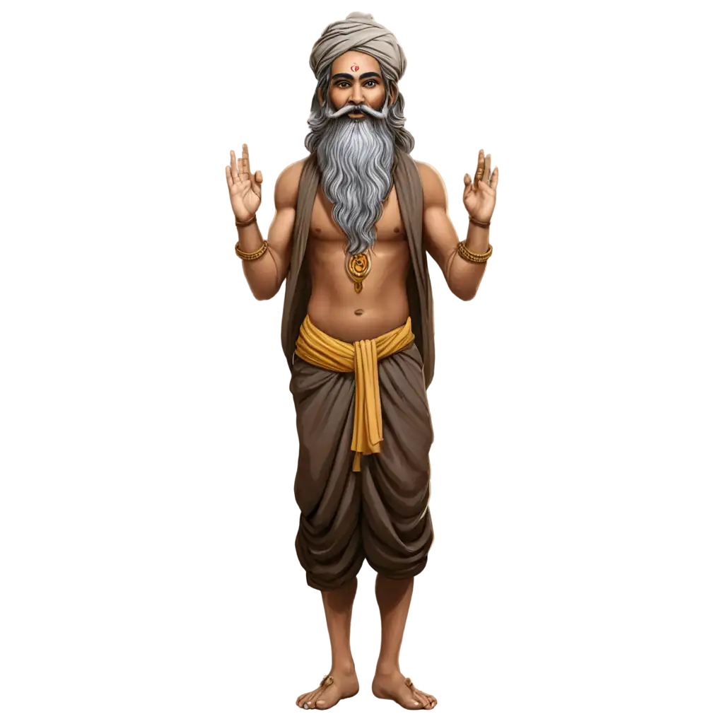 Inndian sadhu in cartoon