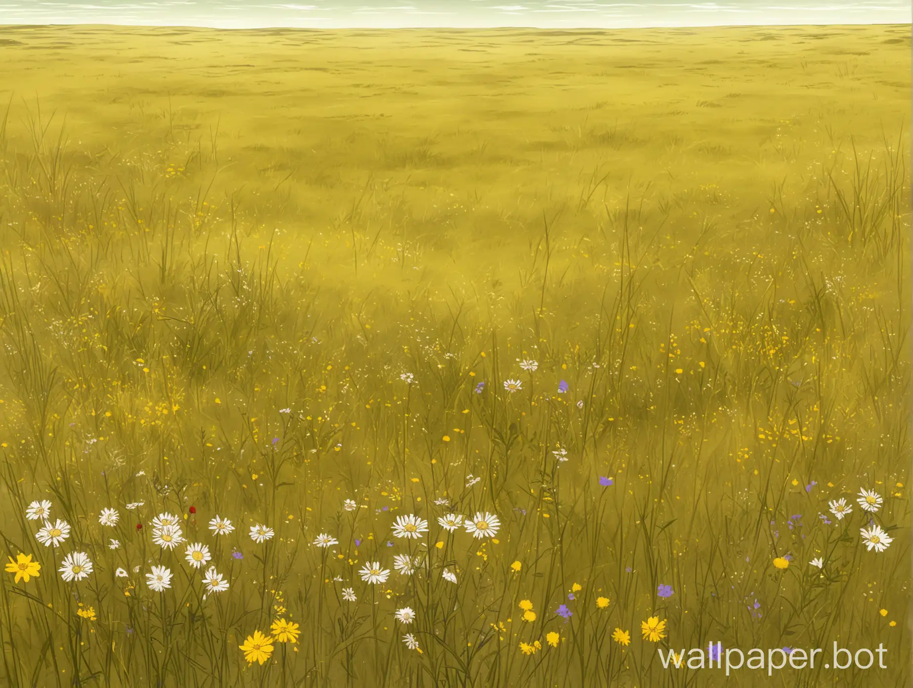 field grassland Vinland Saga wildflowers yellowish
