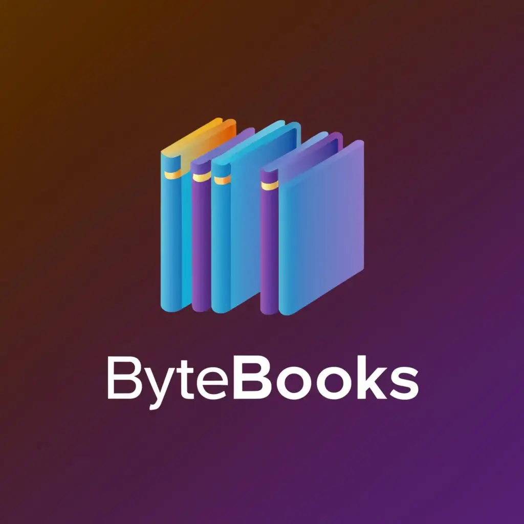 a logo design,with the text "ByteBooks", main symbol:Books,complex,clear background