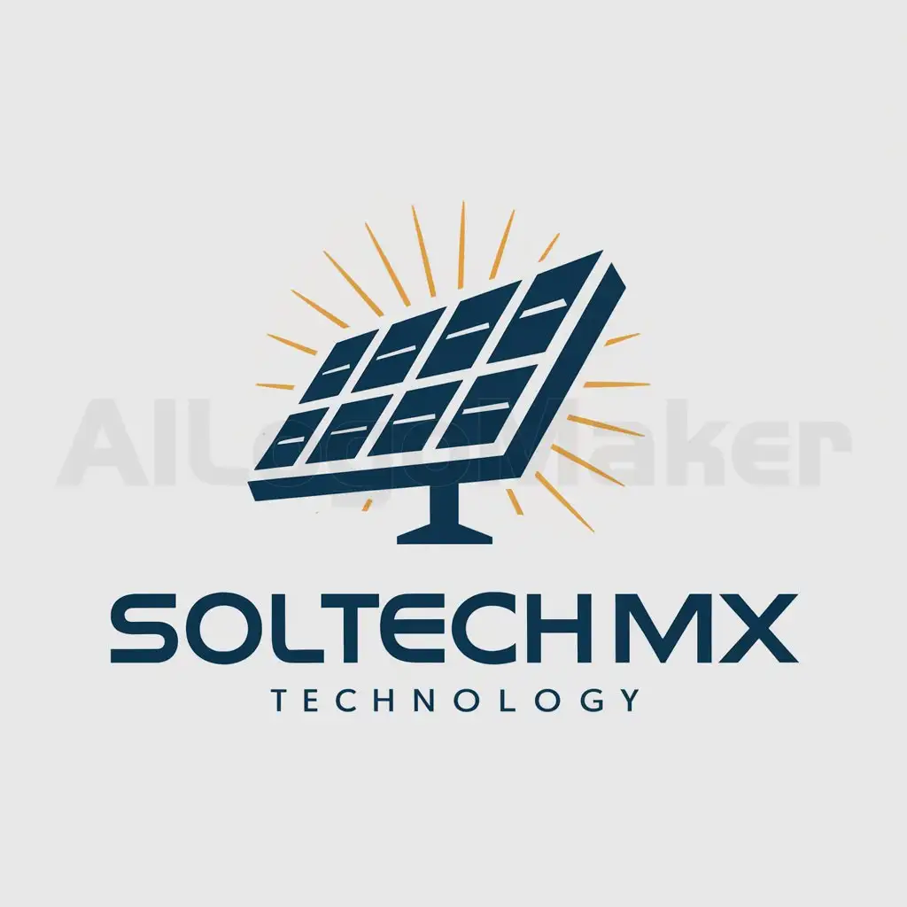 a logo design,with the text "SolTechMX", main symbol:Panel solar,Moderate,be used in Technology industry,clear background