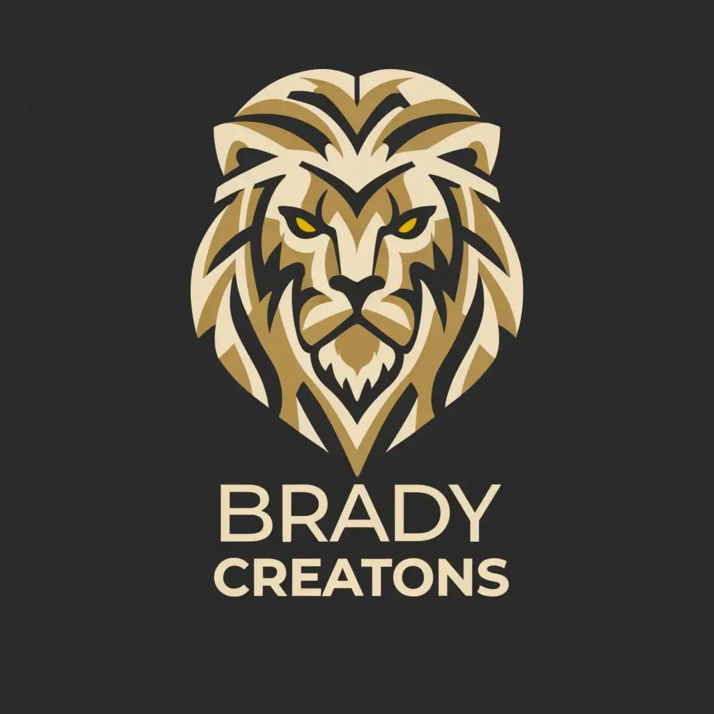 a logo design,with the text "Brady Creations", main symbol:Lion and Owl,Moderate,clear background
