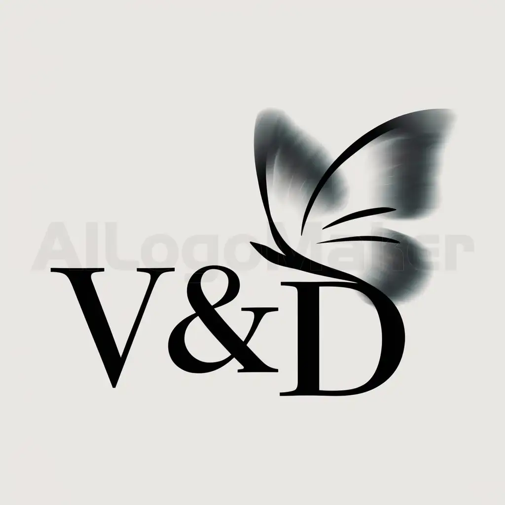 a logo design,with the text "V&D", main symbol:the blurry flutterings of a butterfly,Moderate,clear background