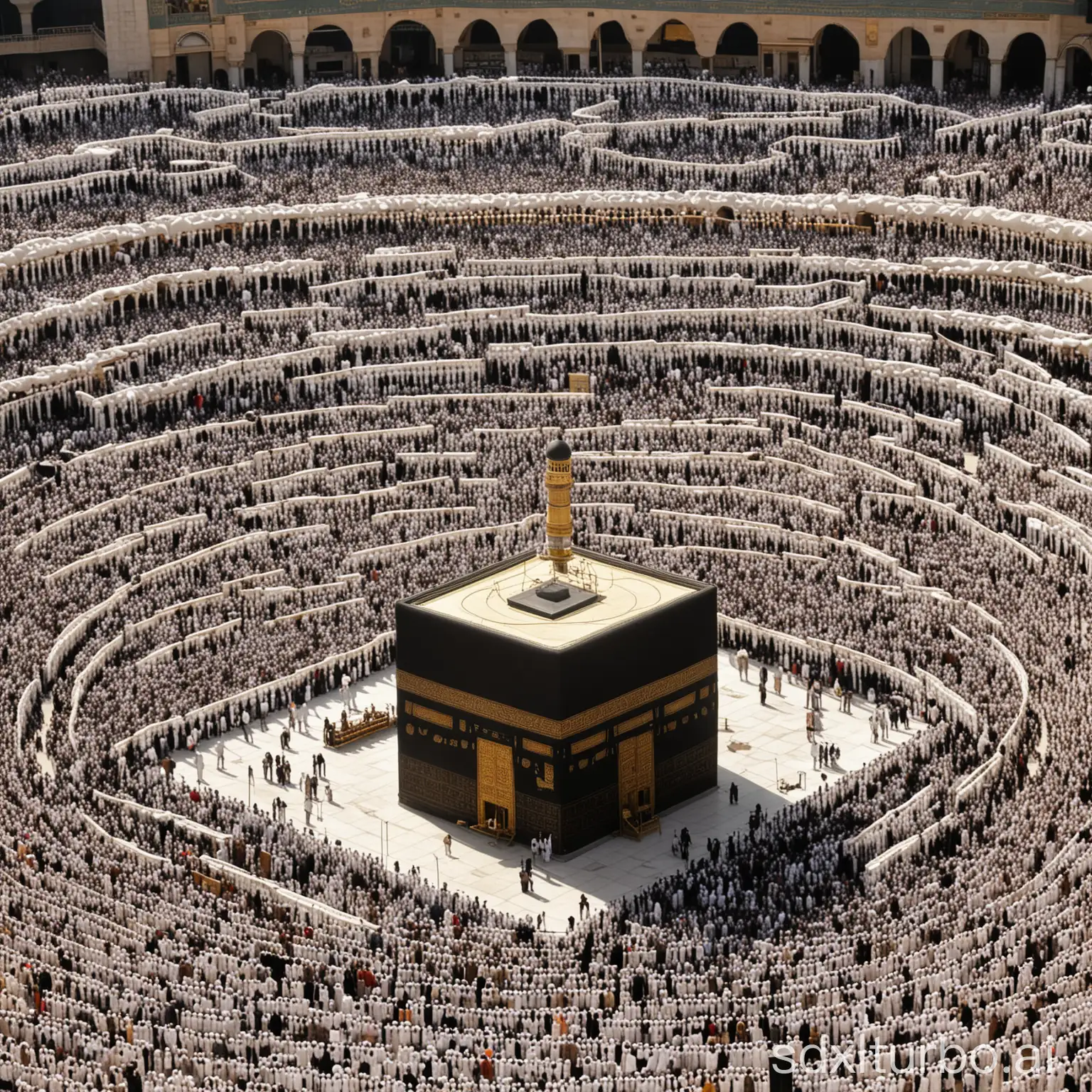 Pilgrims-Gathering-Around-the-Kaaba-for-Worship-in-Mecca