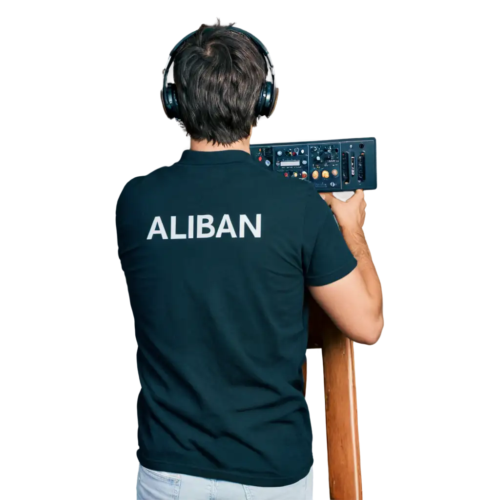 Sound Engineer with the name on the back "Alban"