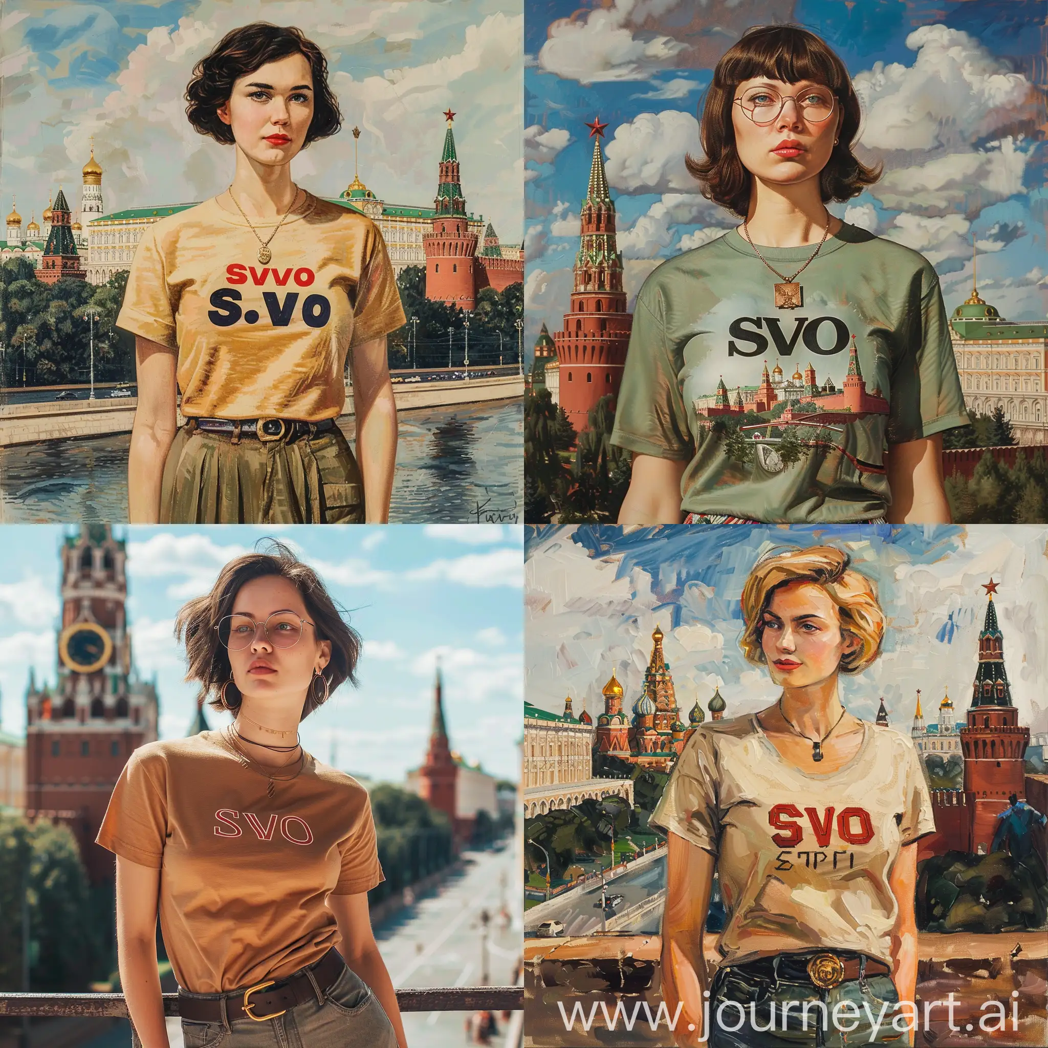 Edna Mode в футболке с надписью СВО, на фоне кремля