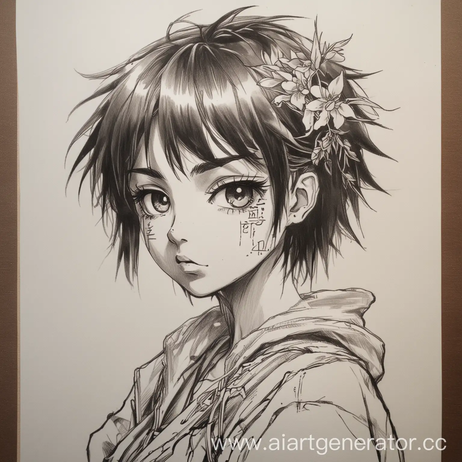 Anime-Character-Lain-Iwakura-Tattoo-Design-Sketch
