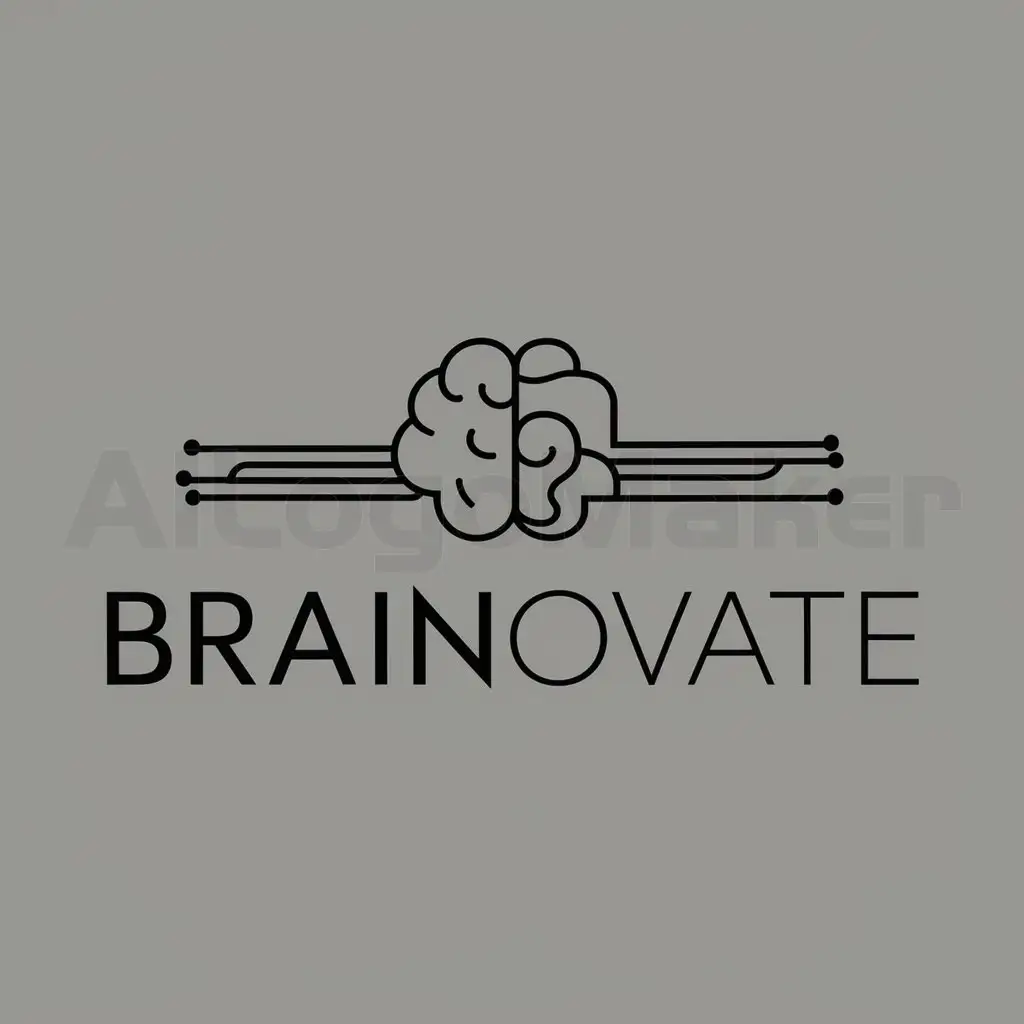 a logo design,with the text "Brainovate", main symbol:brain or wire or ear,Moderate,clear background