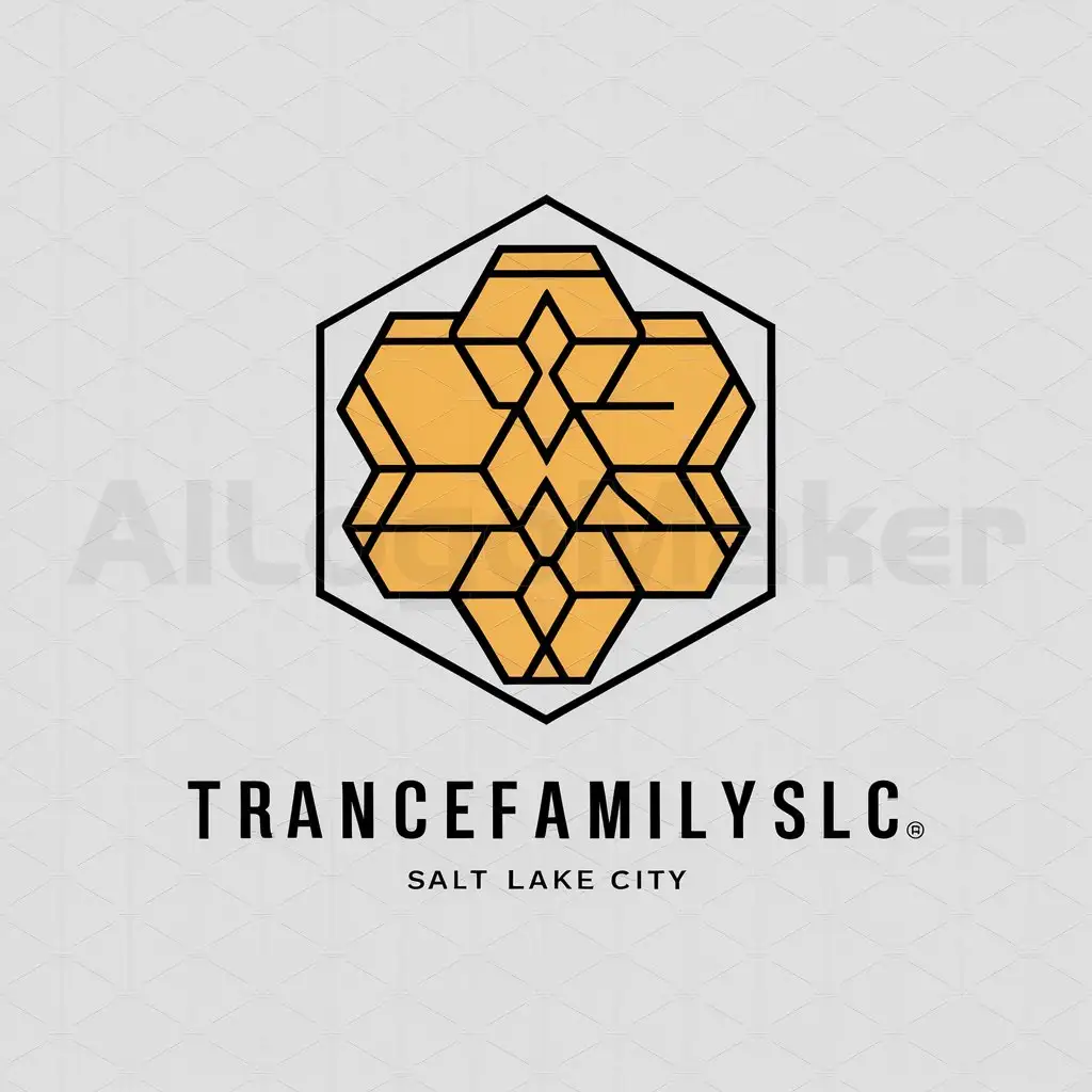 a logo design,with the text "TranceFamilySLC", main symbol:geometric honeycomb,Moderate,clear background