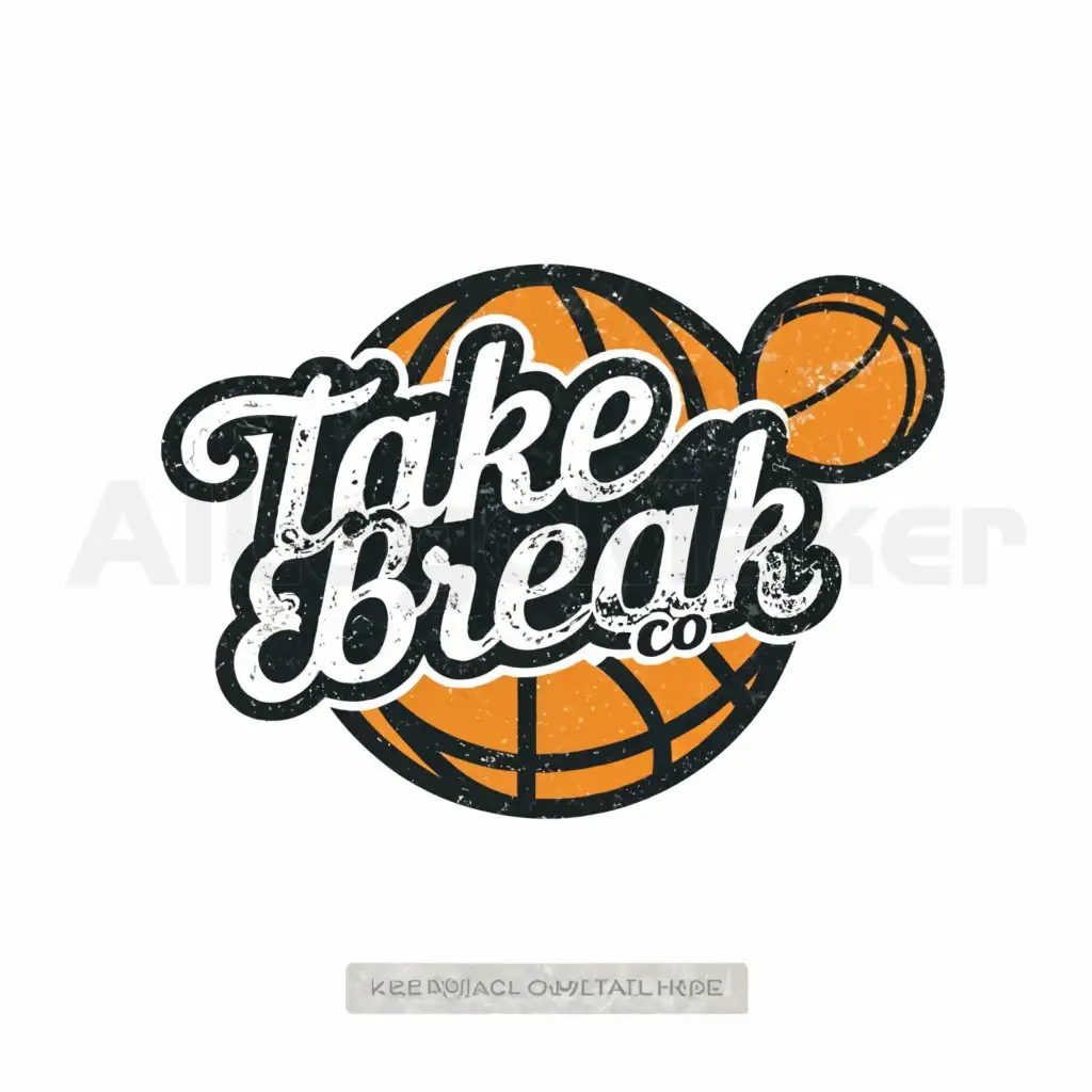 a logo design,with the text "takeAbreakco", main symbol:basketball,Moderate,be used in sports cards industry,clear background