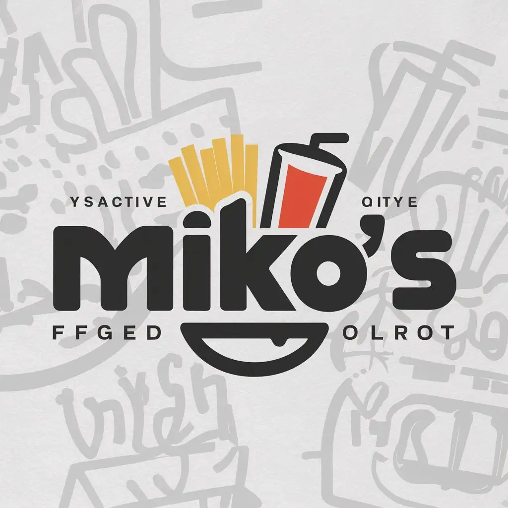 a logo design,with the text "MIKO'S", main symbol:Fast Food,Moderate,clear background