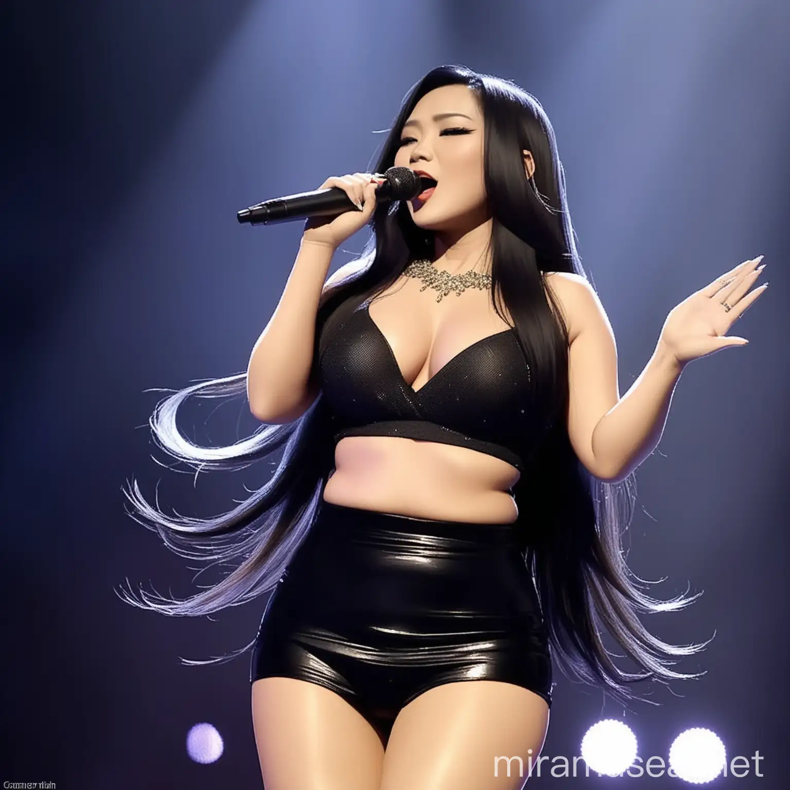 Sultry Indonesian Songstress in Revealing Concert Attire