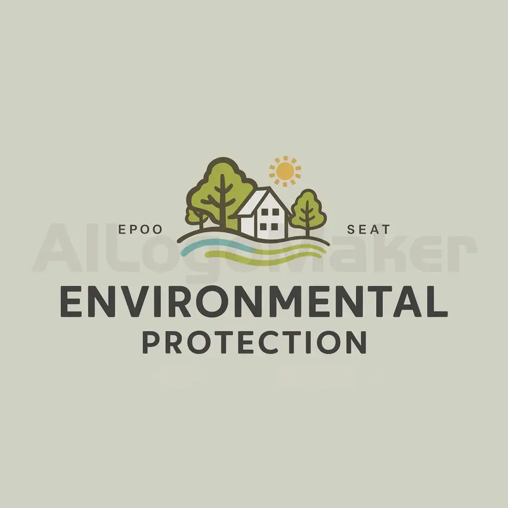 a logo design,with the text "environmental protection", main symbol:environmental village,Moderate,clear background