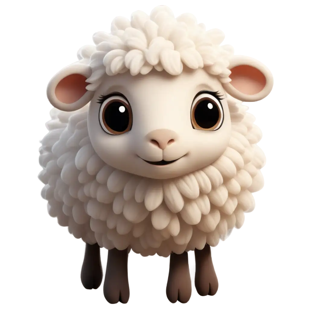 cute white sheep in cartoon style