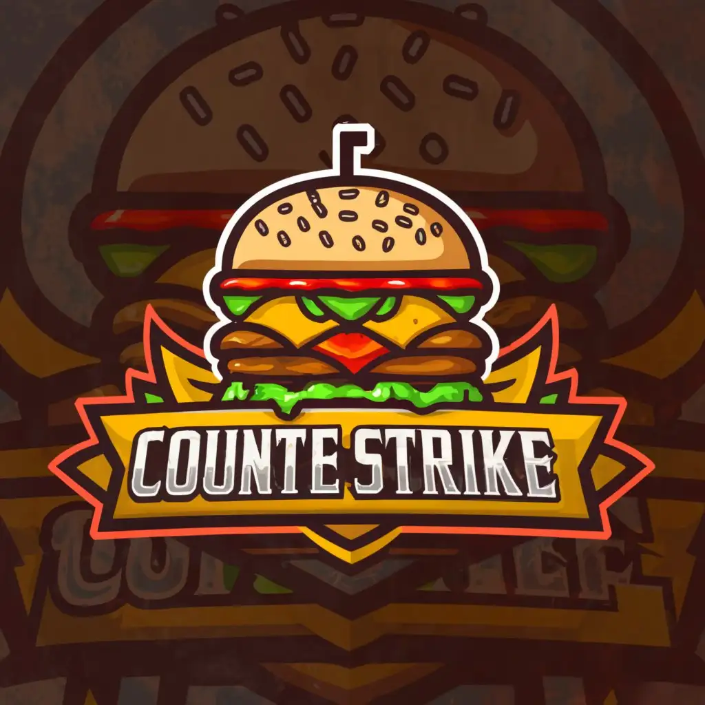 a logo design,with the text "cheeseburger", main symbol:cheeseburger, counter strike,Moderate,clear background