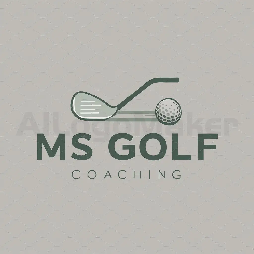 a logo design,with the text "MS Golf Coachingn", main symbol:golf ball or golf club,Moderate,be used in Sports Fitness industry,clear background