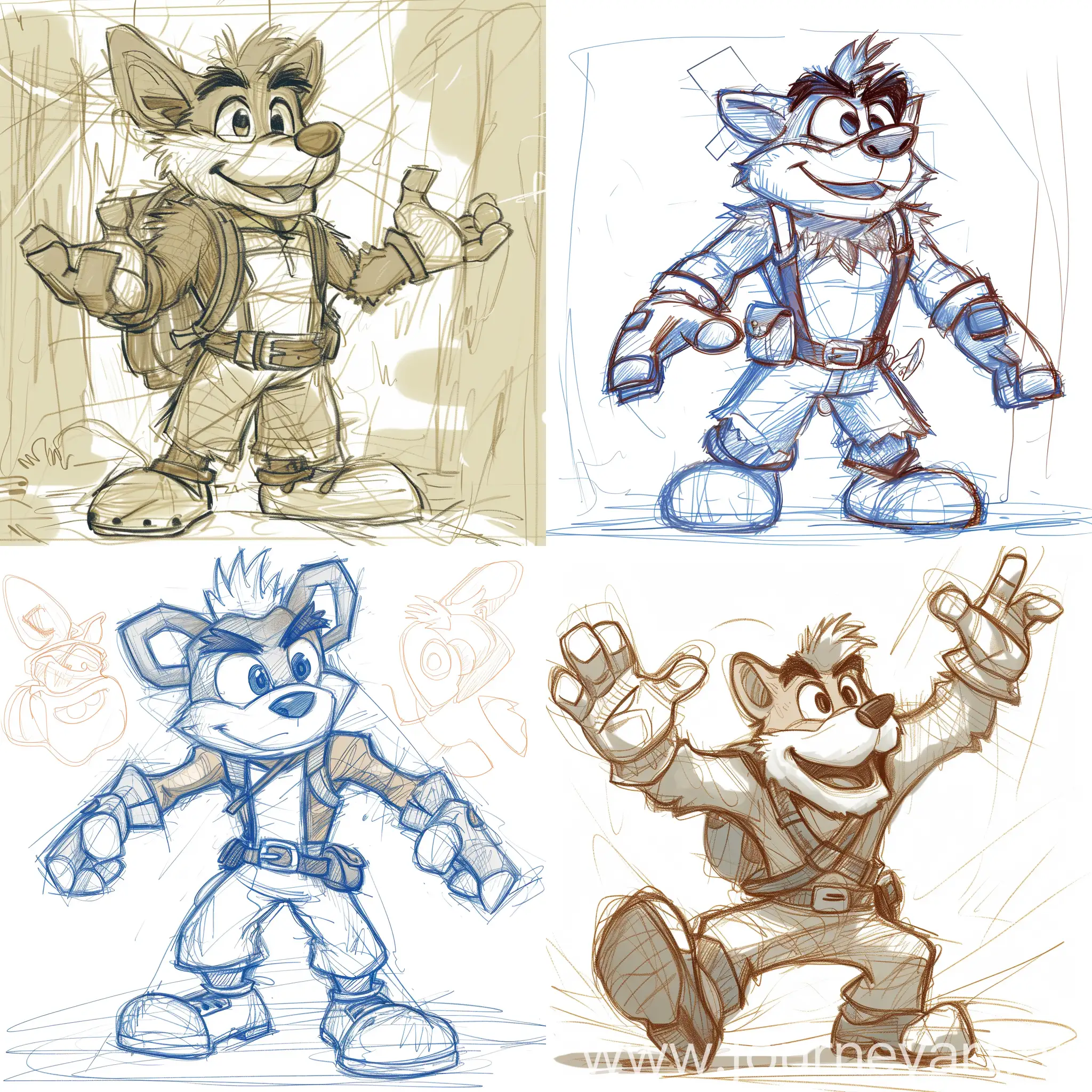 Colorful-2D-Sketch-of-Banjo-Kazooie-Video-Game-Characters