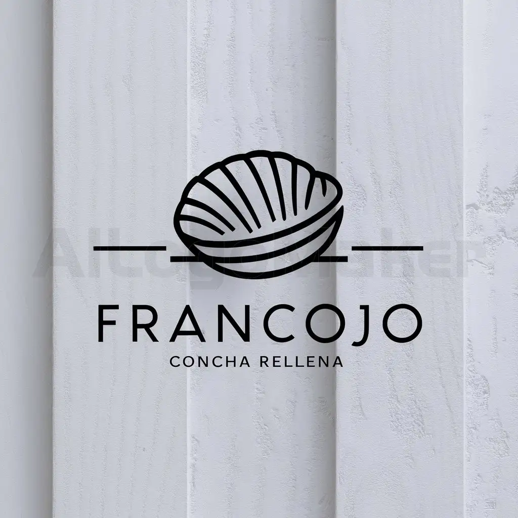 a logo design,with the text "FRANCHOJO", main symbol:Concha rellena,Minimalistic,be used in Restaurant industry,clear background