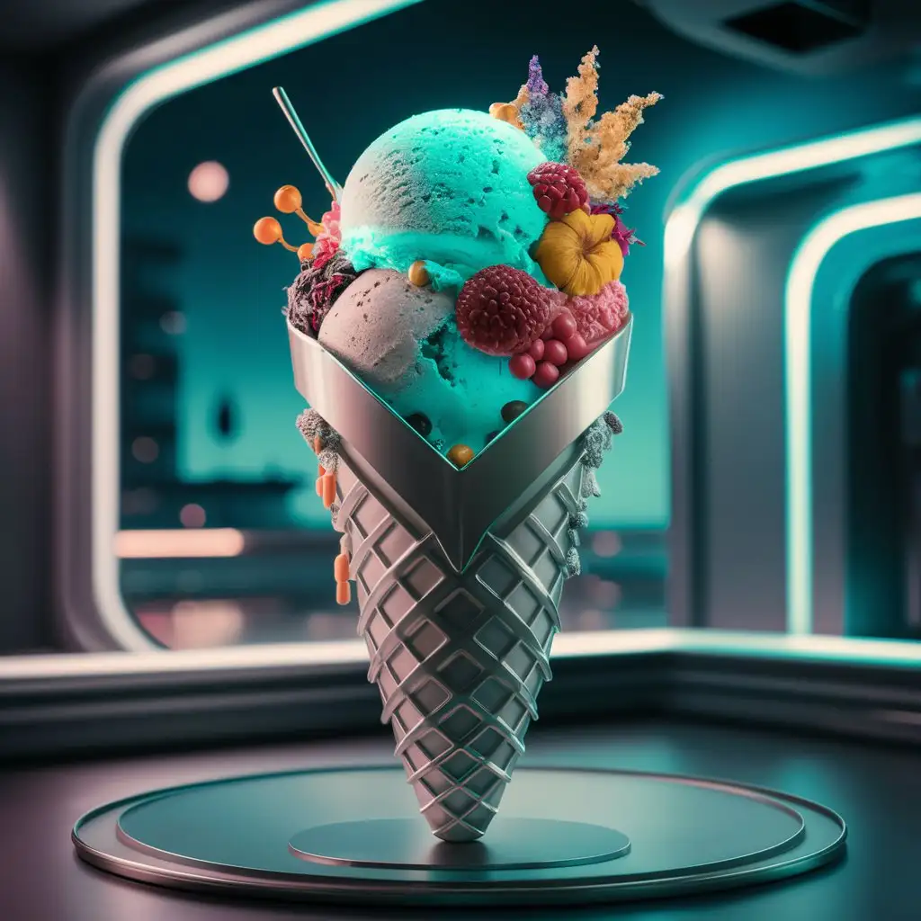 Futuristic-Ice-Cream-Neon-Galaxy-Confectionery-Delight