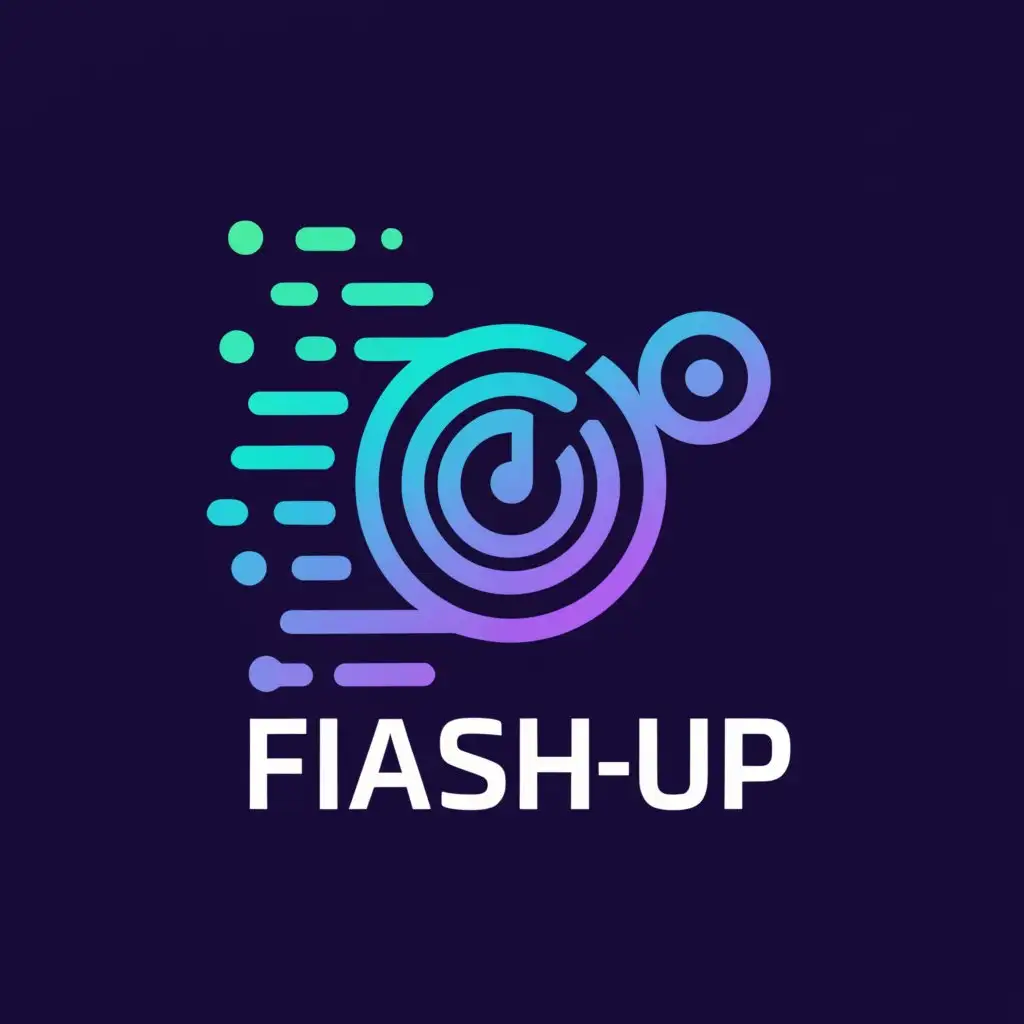 a logo design,with the text "flash-up", main symbol:I want to design a logo for social media platforms in the name of flash-up inspired by the flashing of the camera,Moderate,clear background