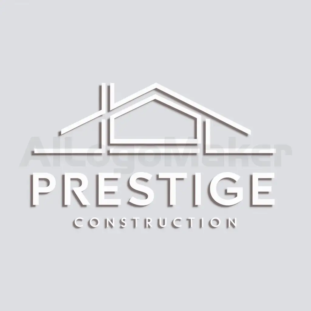 a logo design,with the text 'Prestige construction', main symbol:maison,Minimalistic, be used in Construction industry, clear background