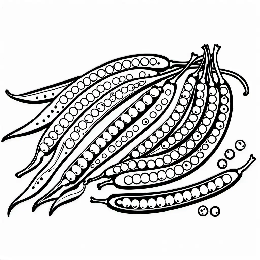 Vegetable-Coloring-Page-for-Kids-Peas-and-Pods-in-Black-and-White