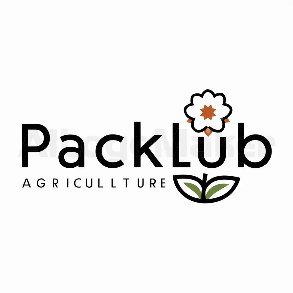 a logo design,with the text "packlub", main symbol: cotton,Moderate,be used in agriculture industry,clear background