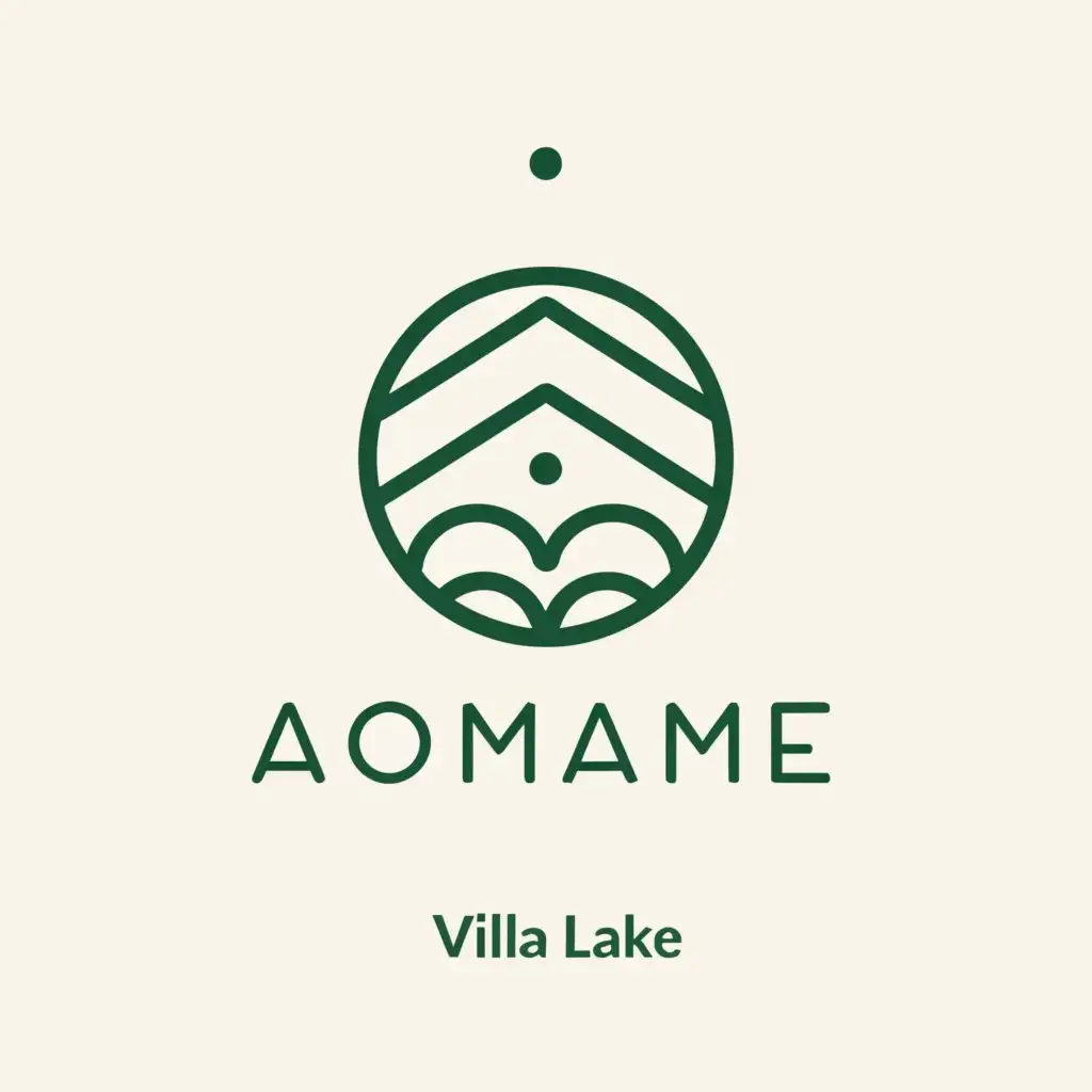 a logo design,with the text 'aomame', main symbol:VILLA LAKE,Minimalistic,be used in Real Estate industry,clear background