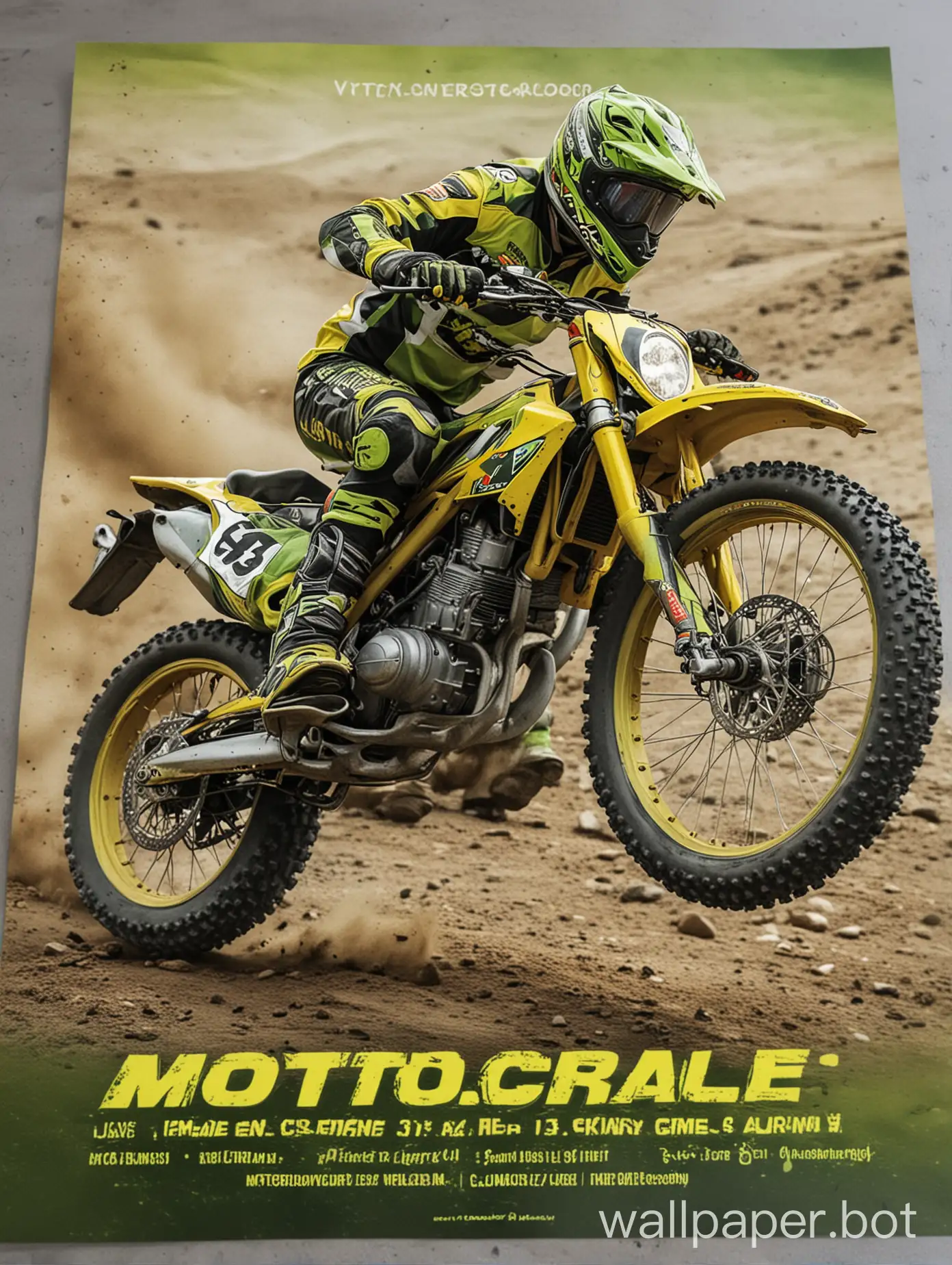 flyer FOR moto RACE RALLY YELLOWgreen bike color.