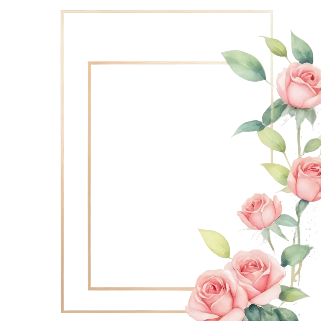 Exquisite-Watercolor-Rose-Photo-Frame-PNG-Elevate-Your-Designs-with-Stunning-Floral-Borders