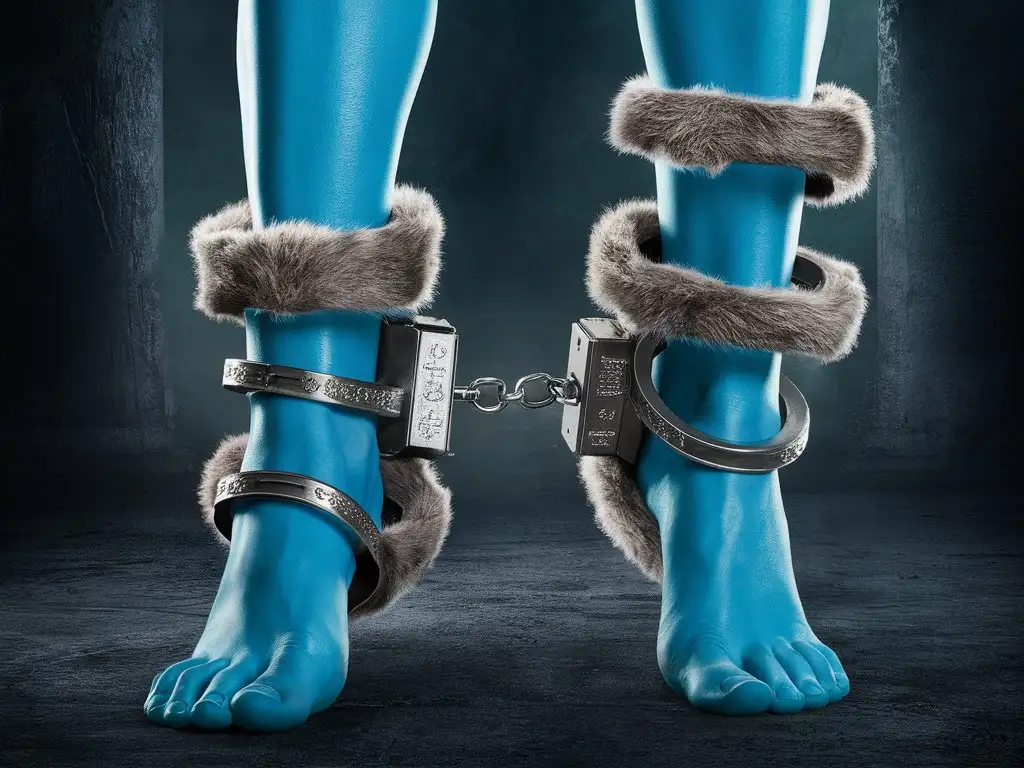 Leg-in-Strong-Furry-Handcuffs